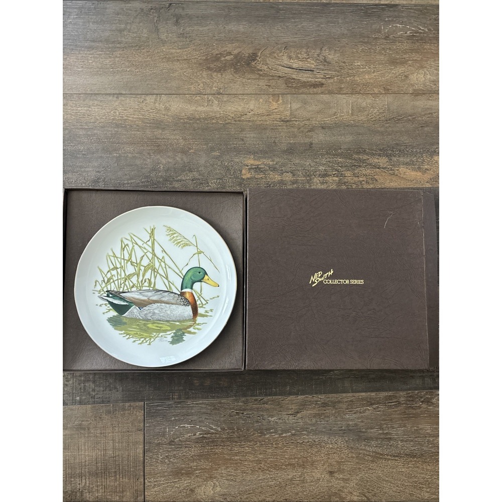 NED SMITH Waterfowl Mallard Duck 10 3/8  Plate Vintage W/ Box